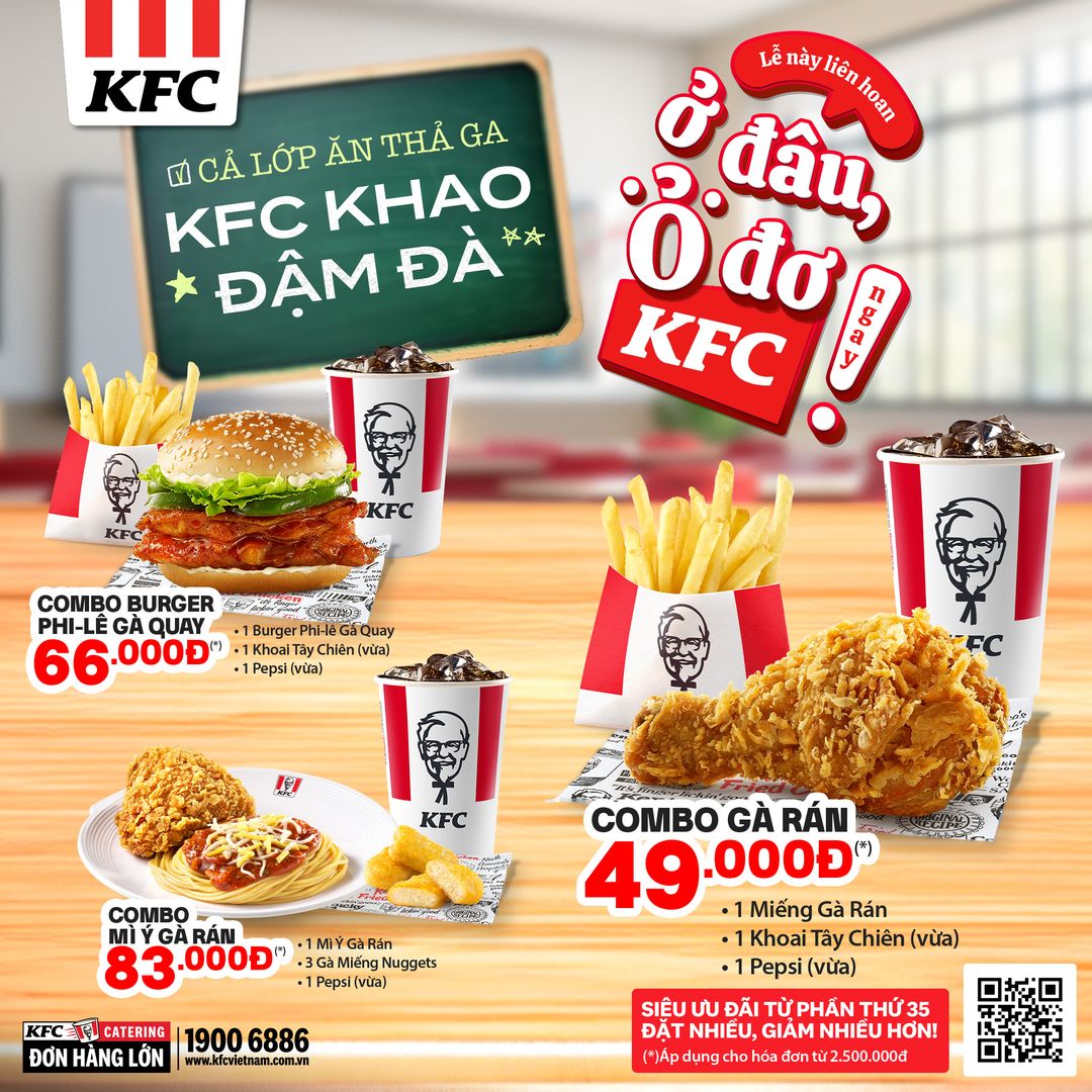 [🆕🇻🇳] KFC Vietnam 🍔 Top1Food 🍜  20/11 – Cả lớp ăn thả ga, KFC khao đậm đà!
Ngày Nhà Giáo Việt Nam là dịp để gửi lời tri ân sâu sắc đến Thầy Cô bằng những bữa tiệc gà giòn rụm và combo  , shares-10✔️ , likes-424❤️️ , date-2024-11-05 16:24:02🇻🇳🇻🇳🇻🇳📰🆕