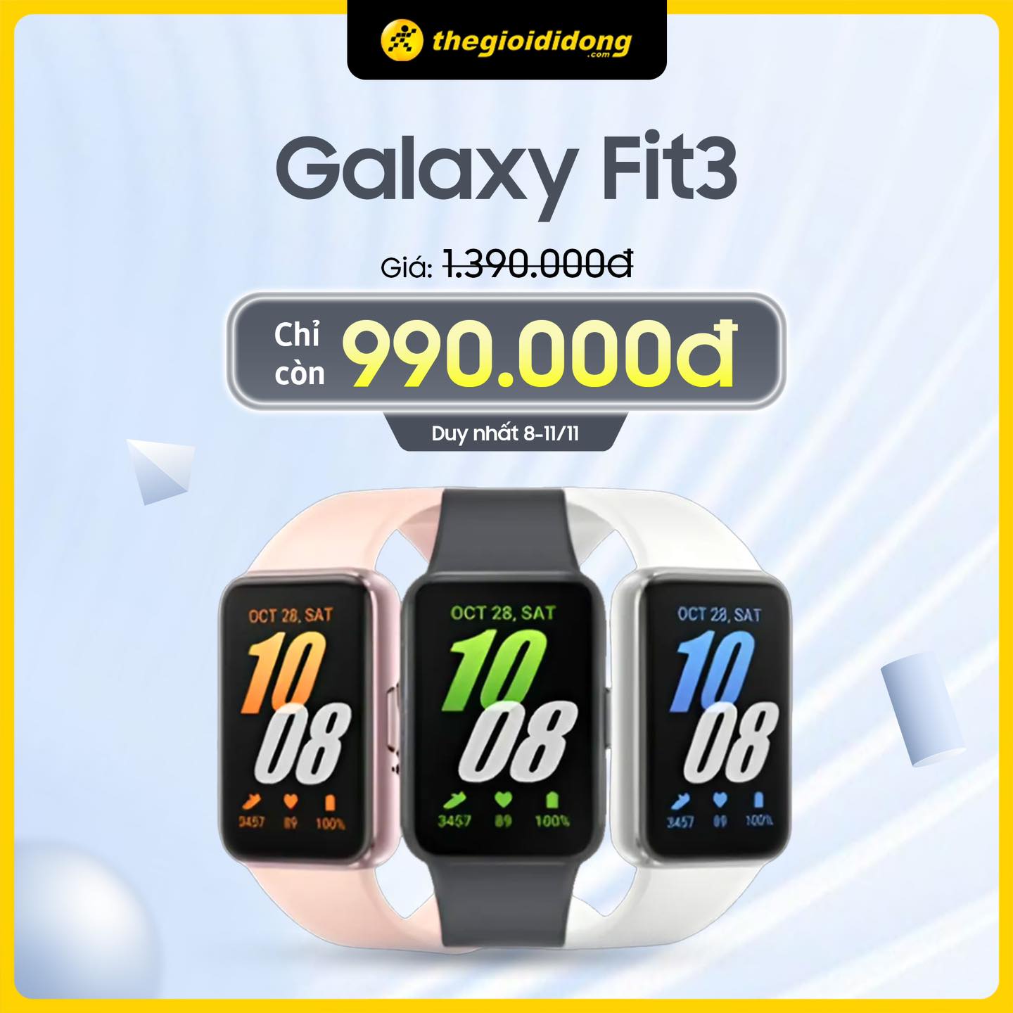 [🆕🇻🇳] The Gioi Di Dong Joint Stock Company ♥️️ Top1Index 📚  Samsung Galaxy Watch và Galaxy Fit chỉ còn từ 990.000đ
 Duy nhất 8-11/11
 Deal siêu hấp dẫn đang chờ bạn…
 Tham khảo mua ngay: 
 #thegioididong #tgdđ #S , shares-9✔️ , likes-73❤️️ , date-2024-11-09 20:00:09🇻🇳🇻🇳🇻🇳📰🆕