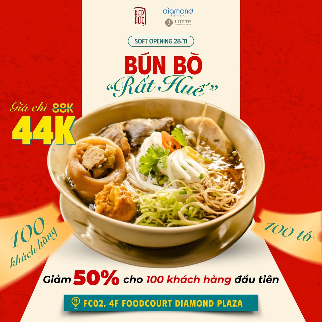 [🆕🇻🇳] Bếp Huế – Nhà hàng Việt Nam 🍔 Top1Food  🍜 BẾP HUẾ TỚI DIAMOND – SOFT OPENING KHAO QUÀ KHỦNG LÊN ĐẾN 50%
 𝐓𝐚̣̆𝐧𝐠 𝟏𝟎𝟎 𝐭𝐨̂ 𝐁𝐮́𝐧 𝐁𝐨̀ 𝐑𝐚̂́𝐭 𝐇𝐮𝐞̂́ 𝐜𝐡𝐢̉ 𝟒𝟒𝐊 cho 100 bạn đầu tiên 

Bếp Huế Diamond xin chào , shares-2✔️ , likes-360❤️️ , date-2024-11-20 04:22:49🇻🇳🇻🇳🇻🇳📰🆕