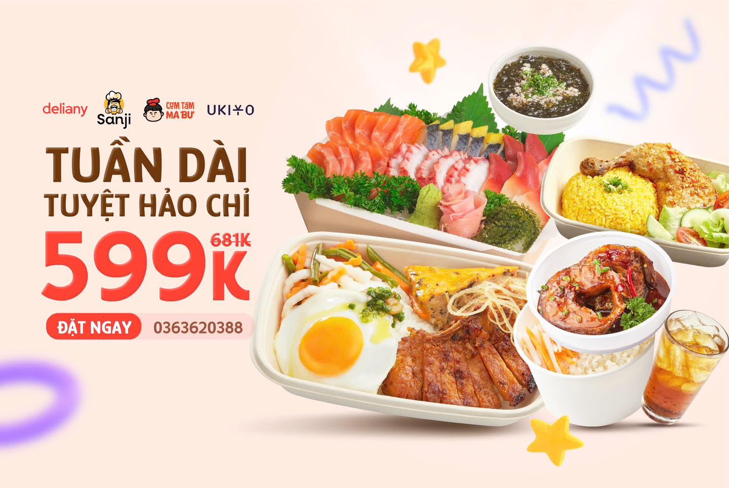 [🆕🇻🇳] Deliany – Chuỗi nhà hàng tiện lợi! Ẩm thực thời đại 4.0!  🍔 Top1Food  🍜 𝟓𝟗𝟗𝐤 CHO TUẦN DÀI TUYỆT HẢO 
 𝐌𝐞𝐧𝐮 𝟑𝟎/𝟏𝟐 – 𝟑/𝟏   

  Lấy đà làm việc đầu năm, bận rộn với deadline, đừng để đói bụng làm xao nhãng công việc của bạn. Delia , shares-0✔️ , likes-3❤️️ , date-2024-12-28 23:00:03🇻🇳🇻🇳🇻🇳📰🆕