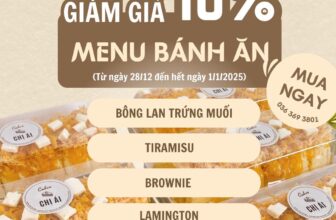 [🆕🇻🇳] Tiệm Bánh Chị Ái – Chuyên cung cấp Bánh Sinh nhật, Bánh nướng, Bông lan, Tiramisu 🍔 Top1Food  🍜  ĐẠI TIỆC TẤT NIÊN – GIẢM 10% MENU BÁNH ĂNTất niên tưng bừng, ăn mừng thật lớn!Chào đón không khí rộn ràng của mùa lễ hội cuối năm, Tiệm Ái mang đến , shares-0✔️ , likes-2❤️️ , date-2024-12-28 14:30:52🇻🇳🇻🇳🇻🇳📰🆕
