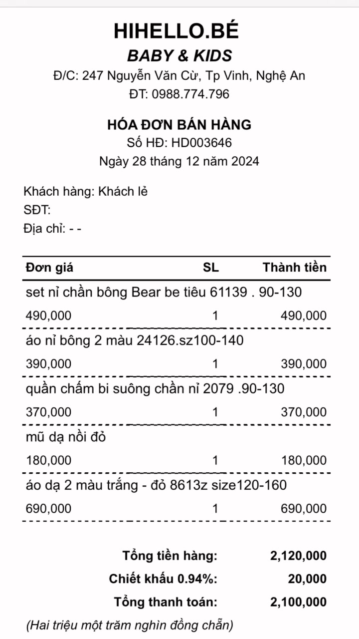 [🆕🇻🇳] Hihello.bé  🧑‍🧒❤️️👶⭐️ Cuối tuần mở hàng 2 đơn off rất nhanh và hoan hỉ
 , shares-0✔️ , likes-1❤️️ , date-2024-12-28 17:58:44🇻🇳🇻🇳🇻🇳📰🆕