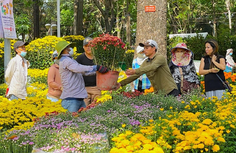 Chợ hoa ngày tết ở Sài Gòn. Ở Sài Gòn nên đi chợ hoa tết nào?