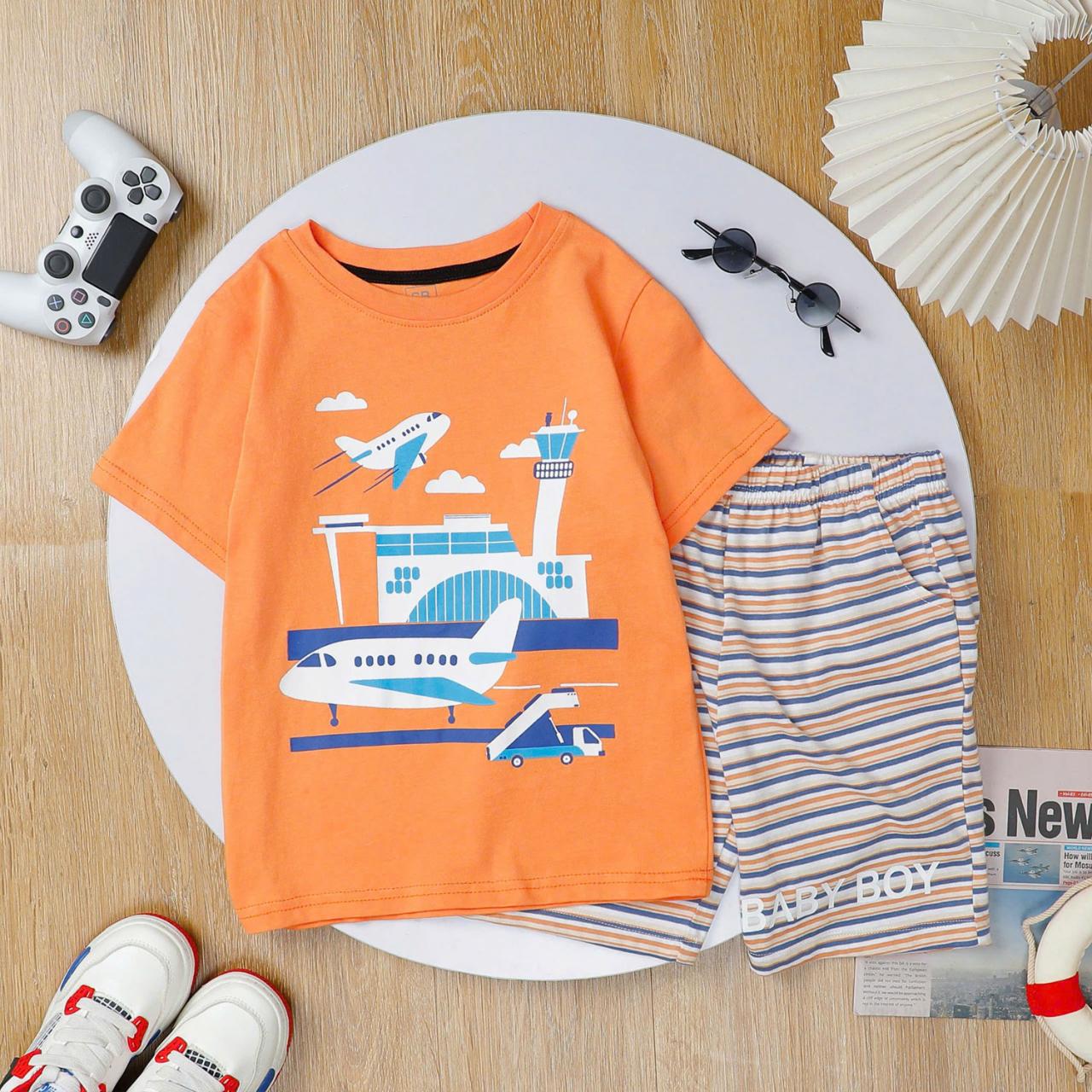 [🛒🇻🇳][14kg-25kg] Đồ bộ bé trai hàng VN chất thun cotton mát nhẹ màu cam máy bay – , SKU – BN254-2 – besanhdieu.com 🇻🇳🛒Top1Shop🛒 🇻🇳Top1Vietnam🇻🇳 🛍🛒🇻🇳