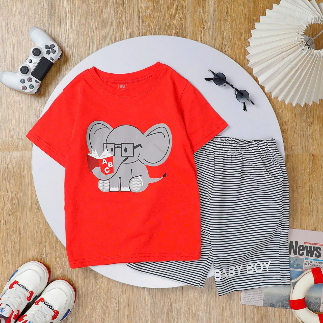 [🛒🇻🇳][12kg-25kg] Đồ bộ bé trai hàng VN chất thun cotton mát nhẹ màu đỏ voi con – , SKU – BN254-3 – besanhdieu.com 🇻🇳🛒Top1Shop🛒 🇻🇳Top1Vietnam🇻🇳 🛍🛒🇻🇳