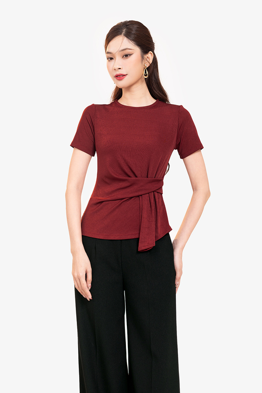 [🛒🇻🇳]Áo thun nữ cổ tròn màu đỏ nhấn eo – K&K Fashion , SKU – ASM22-15 – kkfashion.vn 🇻🇳🛒Top1Shop🛒 🇻🇳Top1Vietnam🇻🇳 🛍🛒🇻🇳