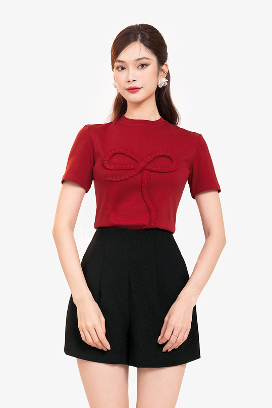 [🛒🇻🇳]Áo thun nữ màu đỏ phối nơ – K&K Fashion , SKU – ASM22-38 – kkfashion.vn 🇻🇳🛒Top1Shop🛒 🇻🇳Top1Vietnam🇻🇳 🛍🛒🇻🇳