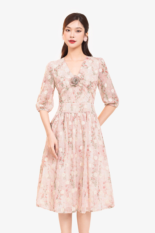 [🛒🇻🇳]Đầm hoa dáng xòe cổ V đính hoa – K&K Fashion , SKU – KK173-13 – kkfashion.vn 🇻🇳🛒Top1Shop🛒 🇻🇳Top1Vietnam🇻🇳 🛍🛒🇻🇳