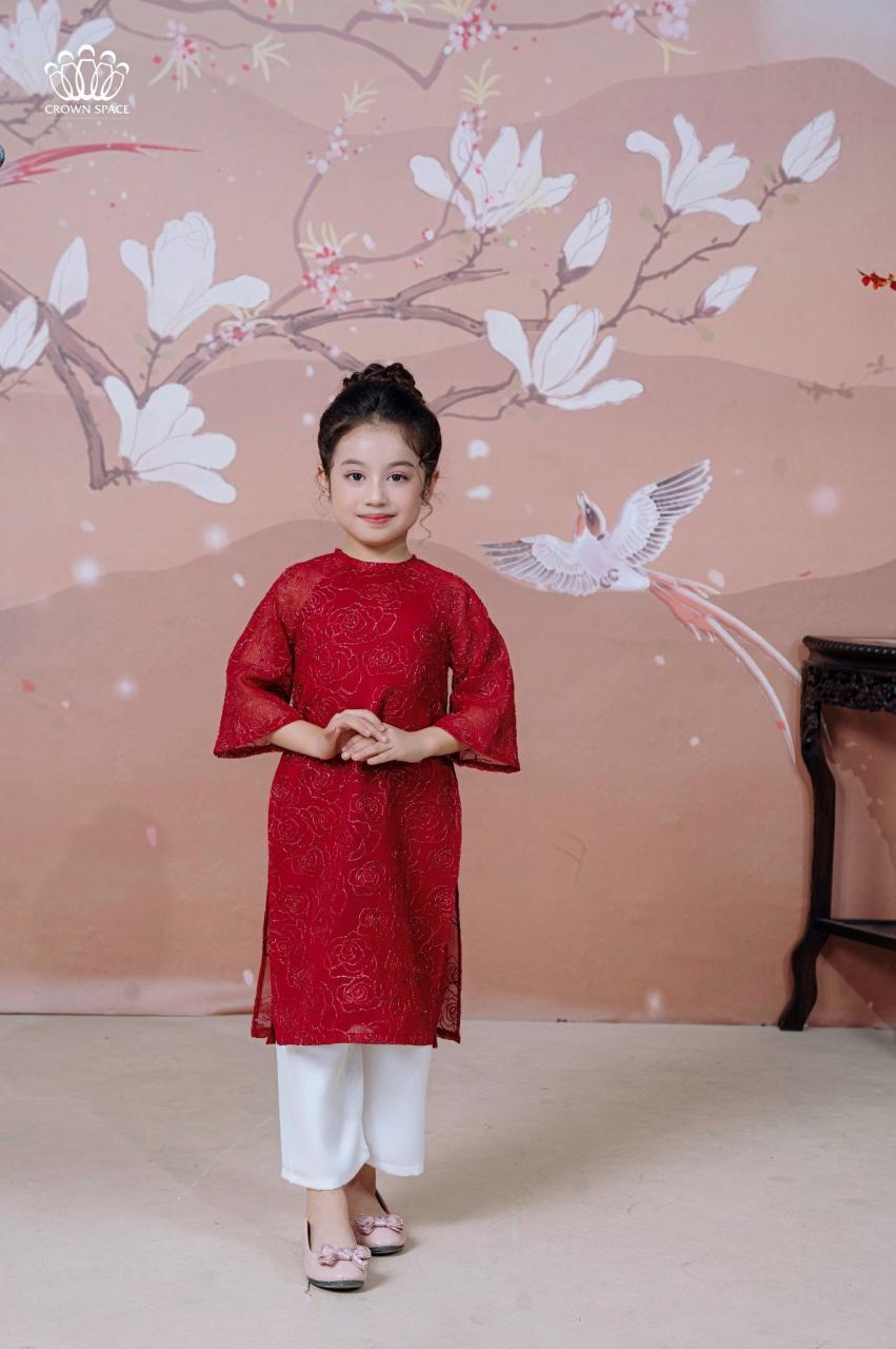 [🛒🇻🇳]Áo Dài Tơ Bé Gái Thêu Hoa Hồng Kim Tuyến Màu Đỏ Rực Rỡ Crown Space CKGL9942101, CKGL9942102 – Crown Space , SKU – CKGL9942101.R.4 – crownspace.vn 🇻🇳🛒Top1Shop🛒 🇻🇳Top1Vietnam🇻🇳 🛍🛒🇻🇳