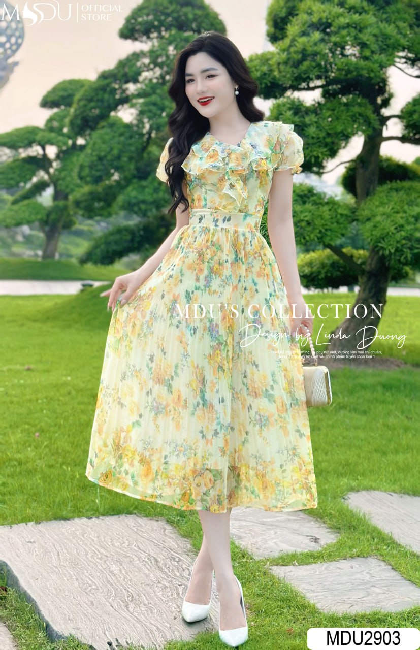 [🛒🇻🇳]Váy Dáng Xòe MDU2903 Cổ Chữ V Xếp Li Cách Điệu – , SKU – – mdufashion.com 🇻🇳🛒Top1Shop🛒 🇻🇳Top1Vietnam🇻🇳 🛍🛒🇻🇳