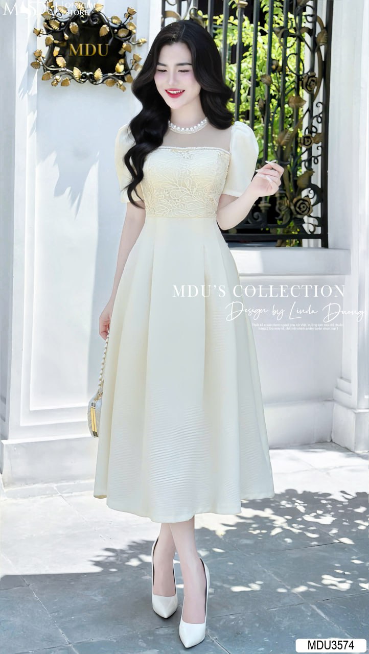 [🛒🇻🇳]Váy Thiết Kế MDU3574 – Tay Bồng Cách Điệu Kết Hợp Cùng Gam Màu Be Bắt Mắt – , SKU – – mdufashion.com 🇻🇳🛒Top1Shop🛒 🇻🇳Top1Vietnam🇻🇳 🛍🛒🇻🇳