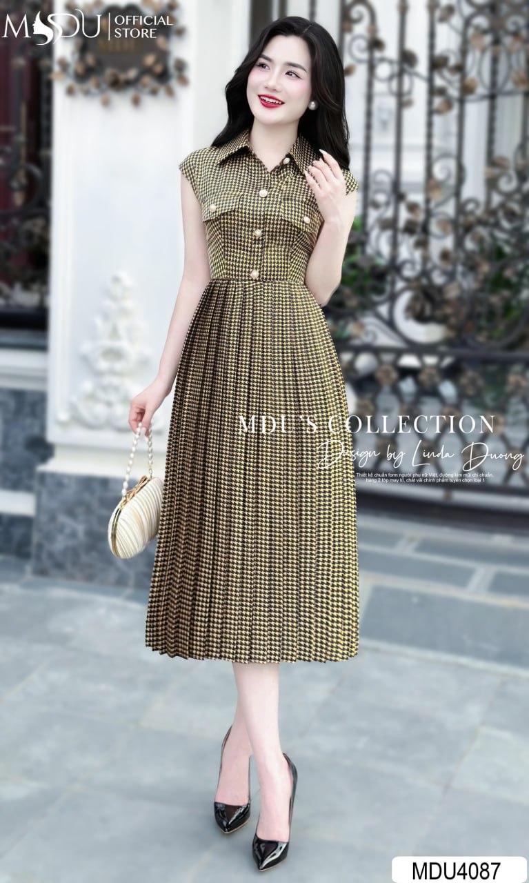 [🛒🇻🇳]Váy Thiết Kế MDU4087 – Dáng Xòe Xếp Li Cổ Sơ Mi Cách Điệu Phối Trên Nền Vải ZicZac Độc Đáo – , SKU – – mdufashion.com 🇻🇳🛒Top1Shop🛒 🇻🇳Top1Vietnam🇻🇳 🛍🛒🇻🇳