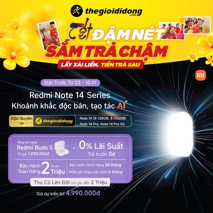 [🛍️🇻🇳] The Gioi Di Dong Joint Stock Company 🛍️ Top1Brand ⭐️ – 🔥CHỈ CÒN 1 NGÀY🔥

✨ĐẶT TRƯỚC XIAOMI REDMI NOTE 14 SERIES 



SẮM TRẢ CHẬM

 …