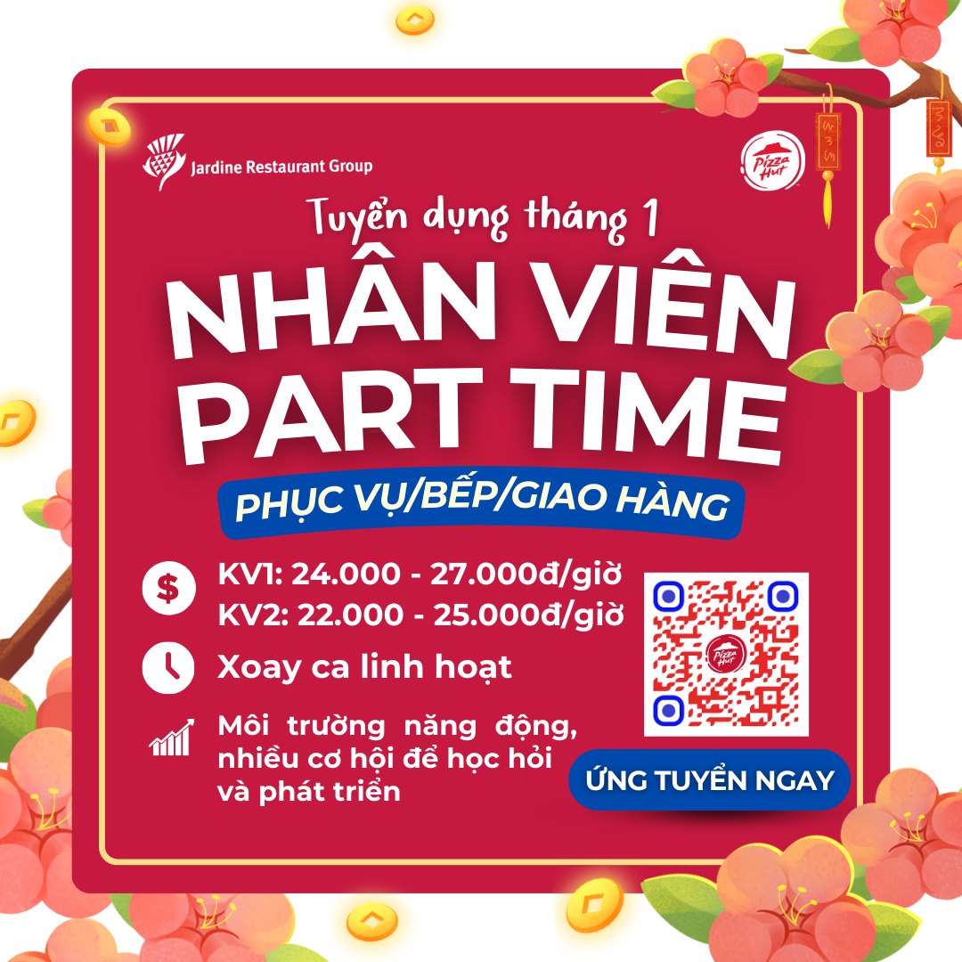 [🆕🇻🇳] Pizza Hut VN Recruitment  👁 Top1Jobs👥 POST NÀY TUYỂN DỤNG NHÂN VIÊN PART TIME, ĐĂNG KÝ ĐI LÀM NGAY!

 Khởi đầu cho một năm suôn sẻ và may mắn, Pizza Hut gửi đến bạn cơ hội ứng tuyển vị trí NHÂN , shares-3✔️ , likes-9❤️️ , date-2025-01-17 01:00:06🇻🇳🇻🇳🇻🇳📰🆕