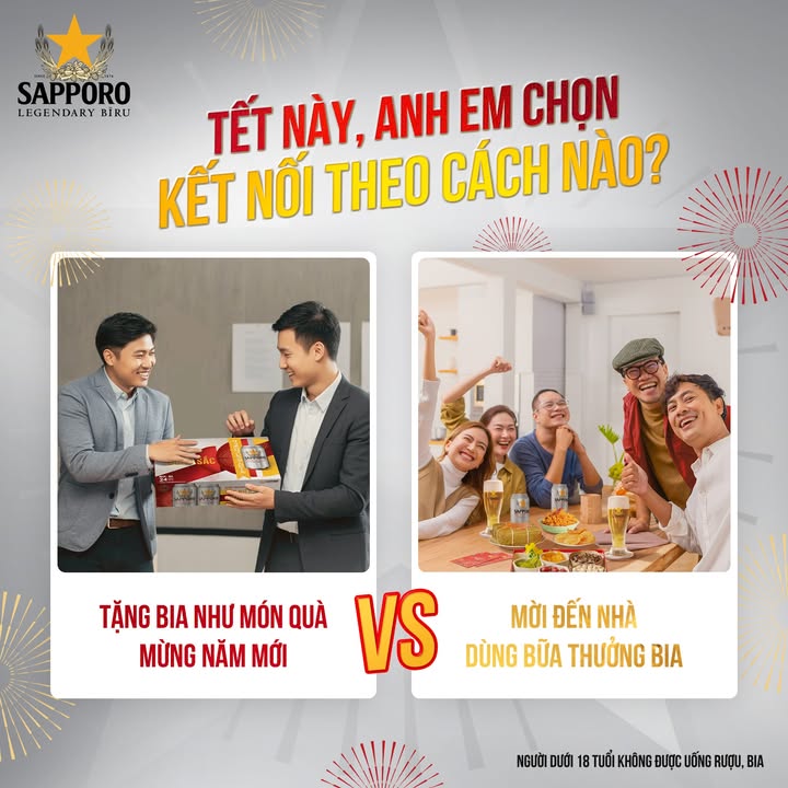 [🥂🇻🇳] Sapporo Vietnam 🍹 Top1Drink 🍻 – NĂM MỚI VẪY CHÀO, ANH EM CHỌN KẾT NỐI THEO CÁCH NÀO?Cho anh em nào có thói que …
