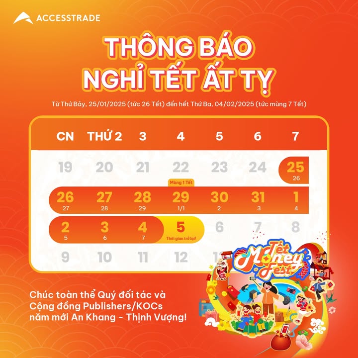 [🤑🇻🇳] ACCESSTRADE là nền tảng Tiếp thị liên kết (Affiliate Marketing) số 1 tại Việt Nam 💲 Top1MMO 🤑 – [THÔNG BÁO LỊCH NGHỈ TẾT NGUYÊN ĐÁN 2025]ACCESSTRADE xin gửi lời chúc mừng n …