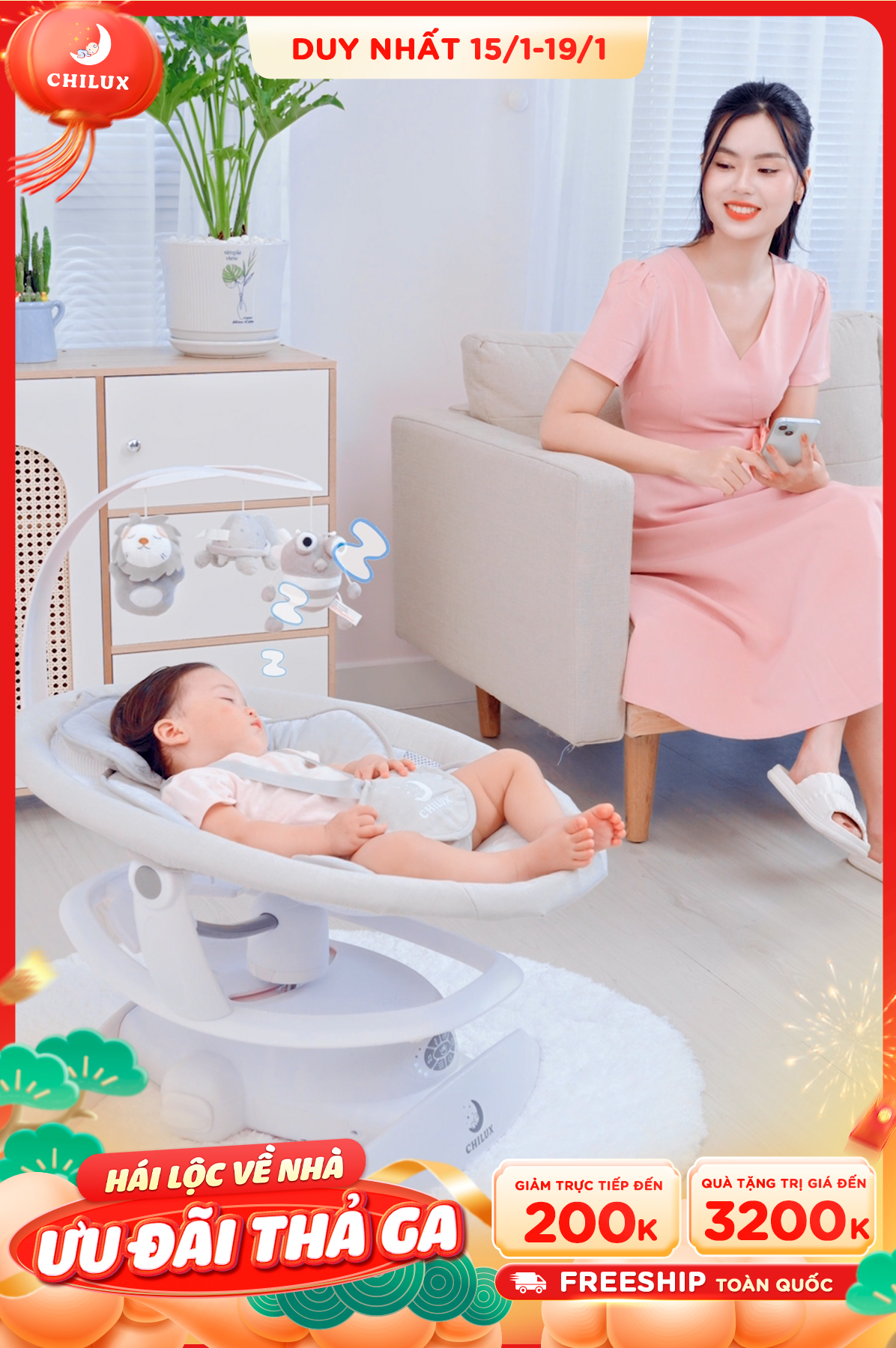 [🆕🇻🇳] Chilux là thương hiệu chuyên sản xuất sản phẩm tiện ích dành cho bé tiên phong tại Singapore 🧑‍🧒❤️️👶⭐️ NÔI ĐIỆN XỊN SÒ – ƯU ĐÃI SIÊU TO
GIẢM NGAY 48% khi mua Nôi điện từ nay đến hết ngày 19/01/2025Nôi điện đa năng Chilux E7 là giải pháp hoàn hảo cho nhữ , shares-0✔️ , likes-0❤️️ , date-2025-01-17 02:00:09🇻🇳🇻🇳🇻🇳📰🆕