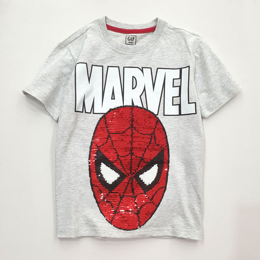 [🛒🇻🇳][27kg-65kg] Áo thun bé trai kết kim sa vuốt đảo chiều hình siêu nhân Spiderman-Mavel màu xám – The Childrens Place , SKU – AN511-4 – besanhdieu.com 🇻🇳🛒Top1Shop🛒 🇻🇳Top1Vietnam🇻🇳 🛍🛒🇻🇳