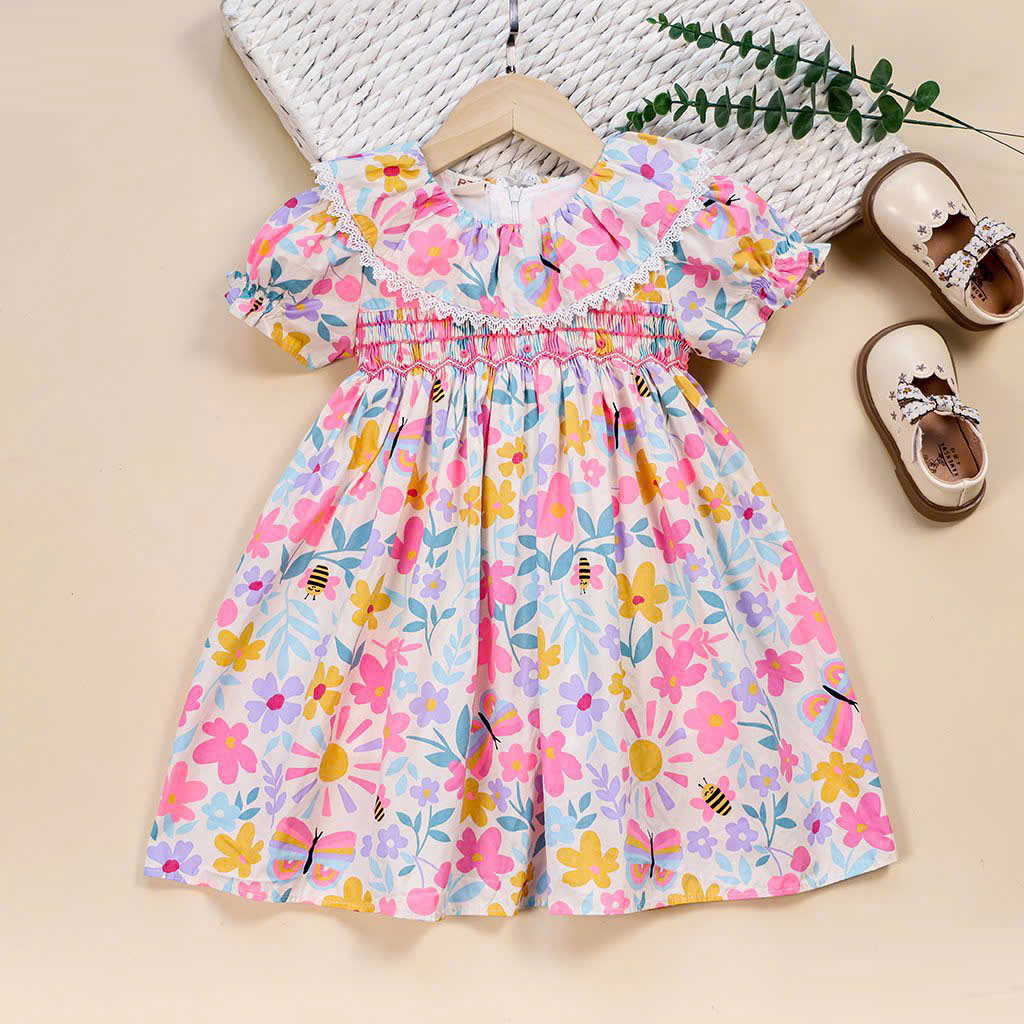 [🛒🇻🇳][23kg-55kg] Váy đầm smock phom rộng ngắn cho bé gái phong cách tiểu thư in hoa cực xinh – Việt Nam , SKU – DAM603 – besanhdieu.com 🇻🇳🛒Top1Shop🛒 🇻🇳Top1Vietnam🇻🇳 🛍🛒🇻🇳