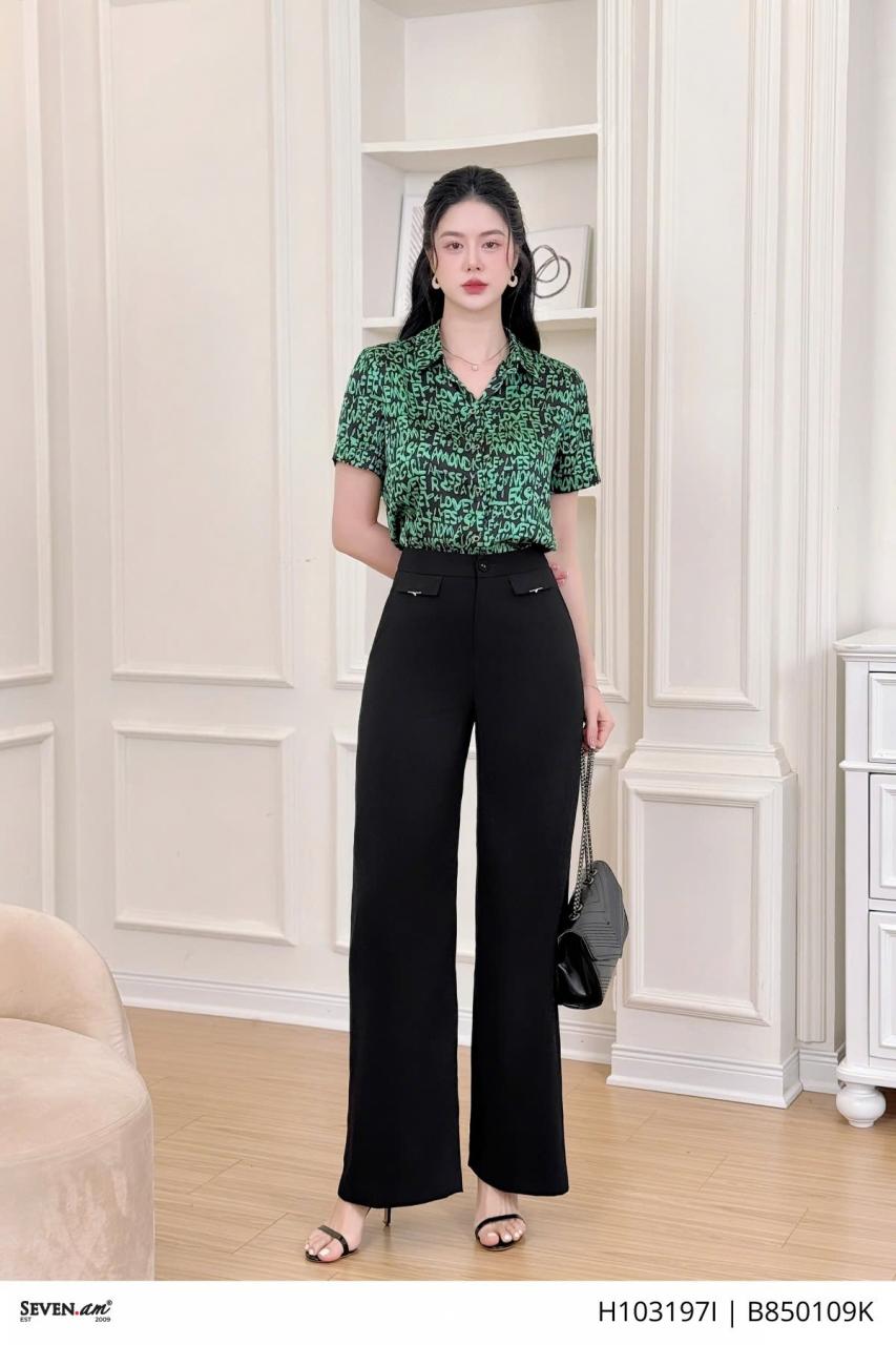 [🛒🇻🇳]Quần suông đen cạp kẹp túi trang trí thời trang nữ Seven.AM B850109K – Seven.AM , SKU – – sevenam.vn 🇻🇳🛒Top1Shop🛒 🇻🇳Top1Vietnam🇻🇳 🛍🛒🇻🇳