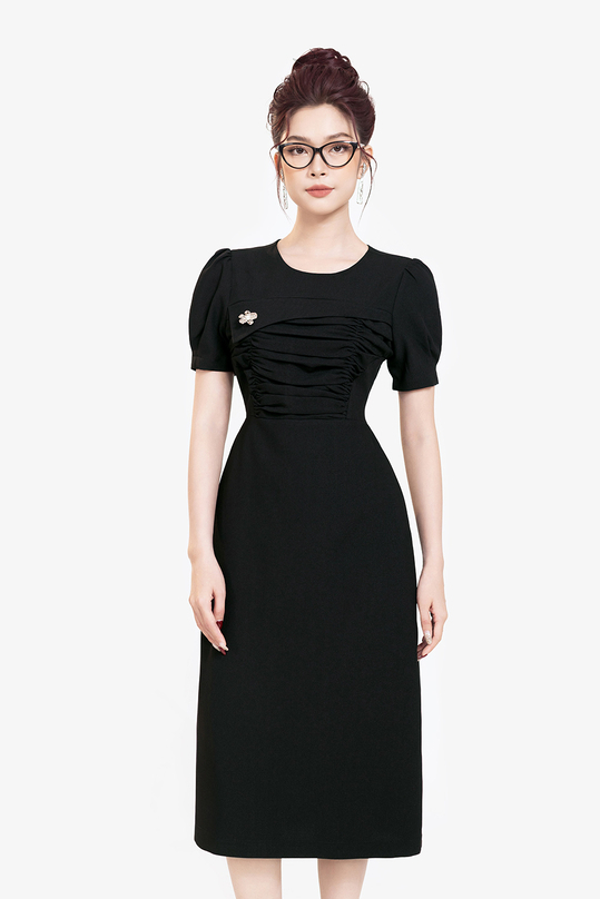 [🛒🇻🇳]Đầm đen dáng chữ A nhún ngực – K&K Fashion , SKU – KK173-31 – kkfashion.vn 🇻🇳🛒Top1Shop🛒 🇻🇳Top1Vietnam🇻🇳 🛍🛒🇻🇳