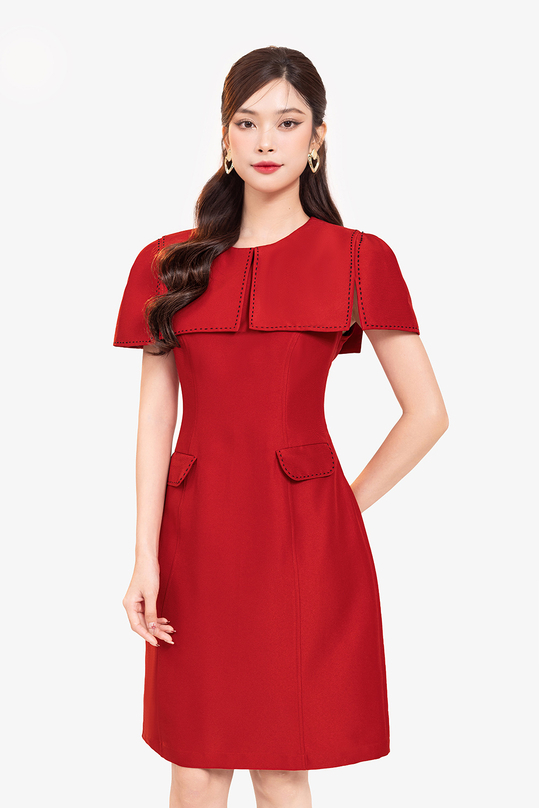 [🛒🇻🇳]Đầm đỏ chữ A dự tiệc cổ cách điệu – K&K Fashion , SKU – KK174-02 – kkfashion.vn 🇻🇳🛒Top1Shop🛒 🇻🇳Top1Vietnam🇻🇳 🛍🛒🇻🇳