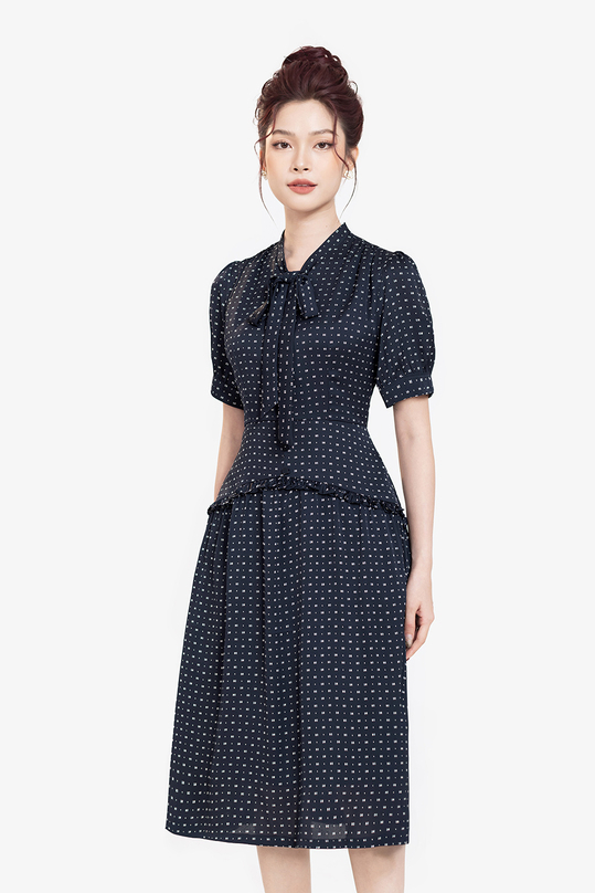 [🛒🇻🇳]Đầm xòe họa tiết nhấn eo cổ thắt nơ – K&K Fashion , SKU – KK174-23 – kkfashion.vn 🇻🇳🛒Top1Shop🛒 🇻🇳Top1Vietnam🇻🇳 🛍🛒🇻🇳