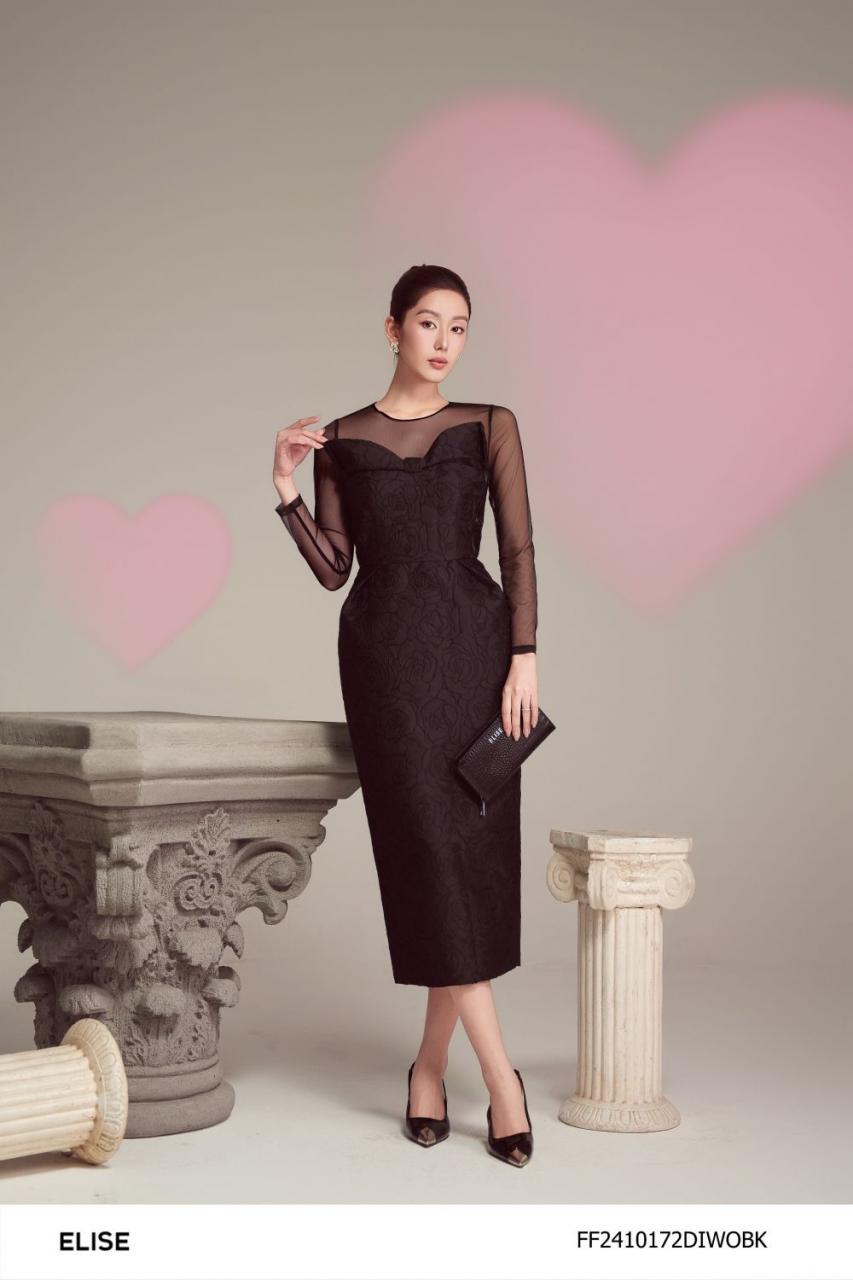 [🛒🇻🇳]ĐẦM GẤM HOA ĐEN CÚP NGỰC PHỐI LƯỚI – , SKU – FF2410172DIWOBK – elise.vn 🇻🇳🛒Top1Shop🛒 🇻🇳Top1Vietnam🇻🇳 🛍🛒🇻🇳