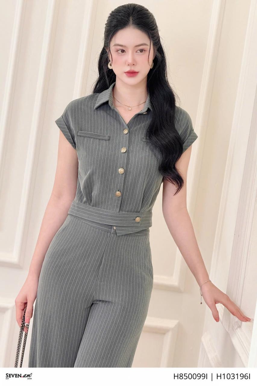 [🛒🇻🇳]Áo sơ mi tay cộc kẻ ghi đai gấu cổ đức thời trang nữ Seven.AM H103196I – Seven.AM , SKU – – sevenam.vn 🇻🇳🛒Top1Shop🛒 🇻🇳Top1Vietnam🇻🇳 🛍🛒🇻🇳