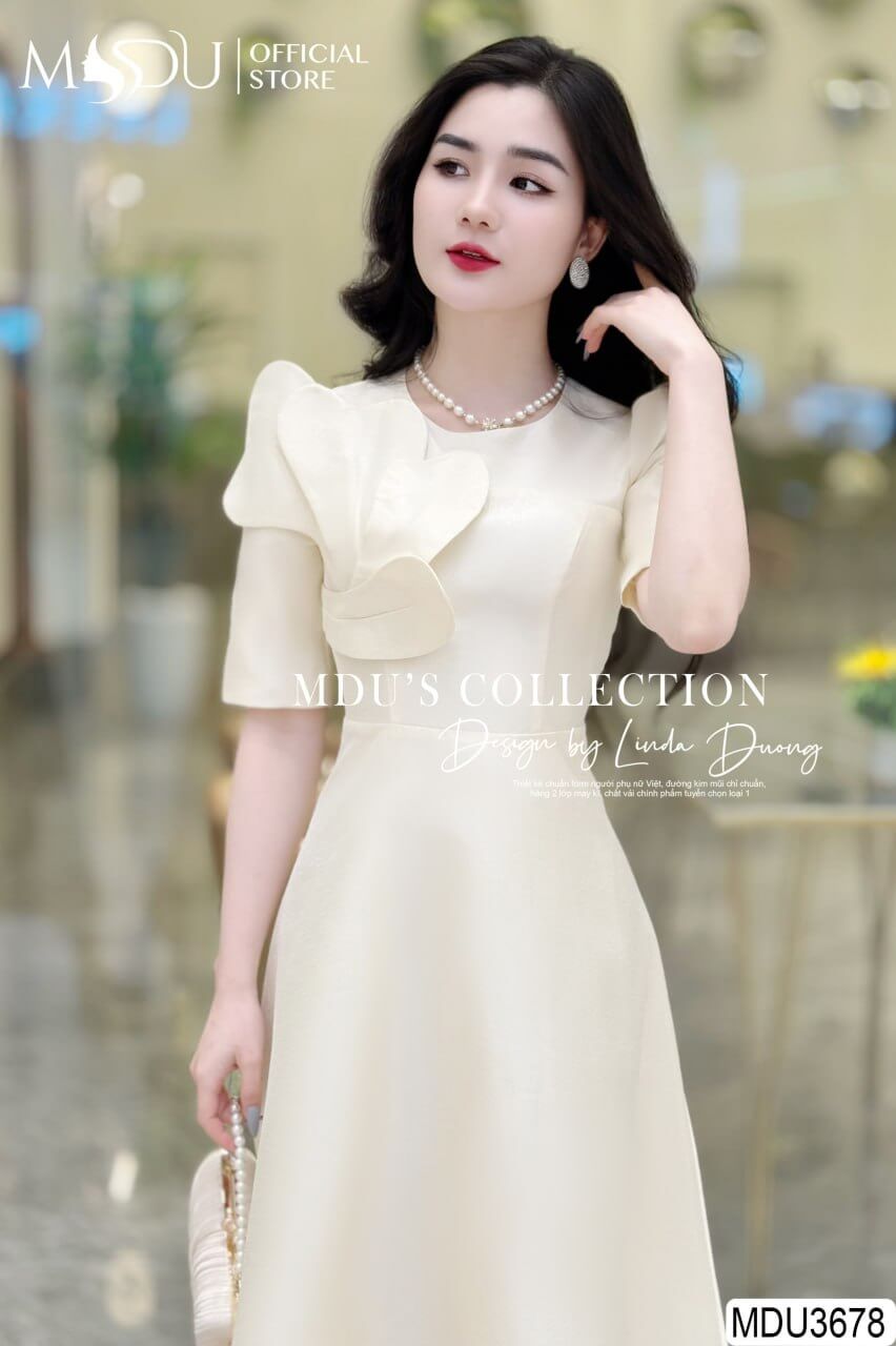 [🛒🇻🇳]Váy Thiết Kế MDU3678 – Màu Be Cùng Dáng Váy Dài Cổ Tròn Cổ Điển – , SKU – – mdufashion.com 🇻🇳🛒Top1Shop🛒 🇻🇳Top1Vietnam🇻🇳 🛍🛒🇻🇳