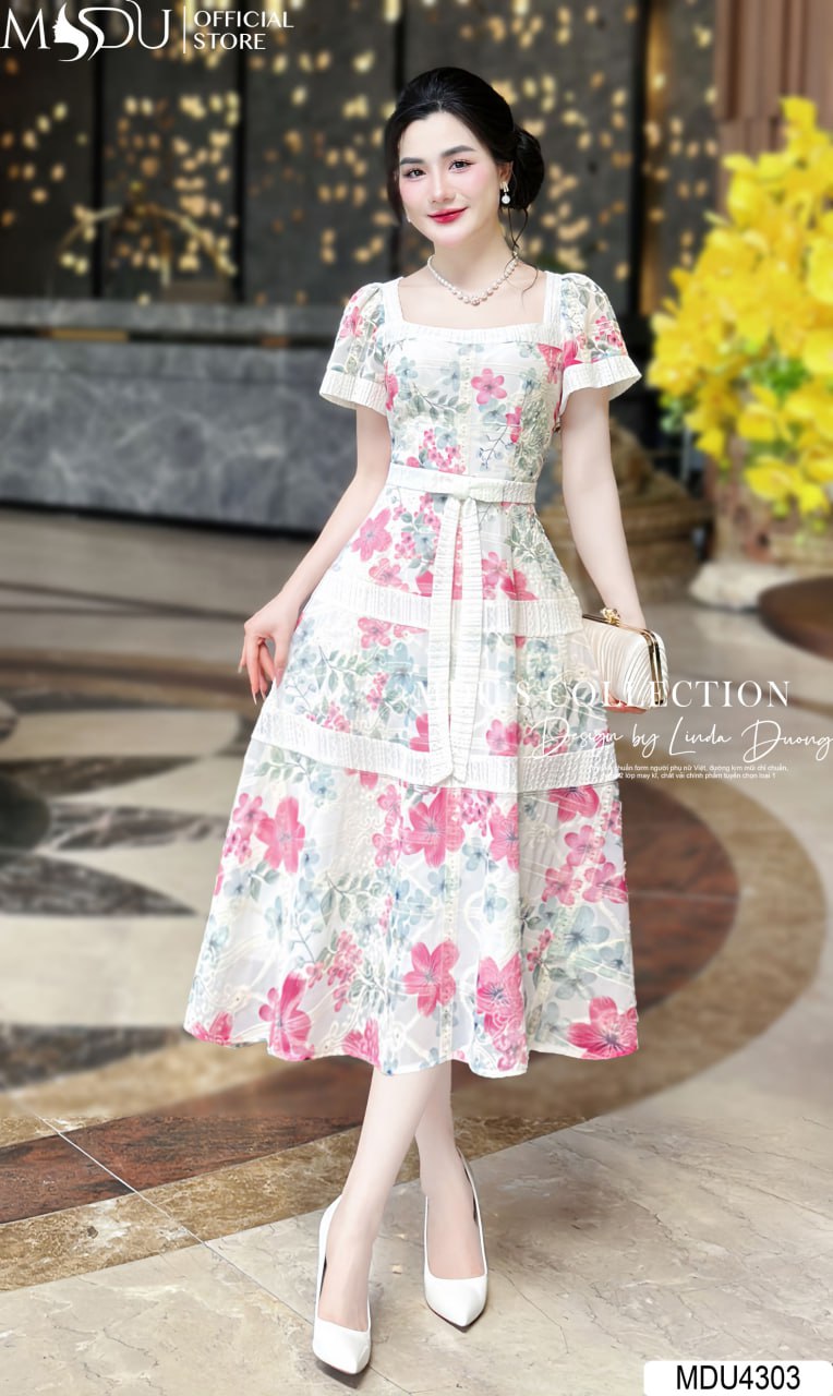 [🛒🇻🇳]Váy Thiết Kế MDU4303 – Dáng Xòe Phối Cùng Họa Tiết Hoa Cách Điệu – , SKU – – mdufashion.com 🇻🇳🛒Top1Shop🛒 🇻🇳Top1Vietnam🇻🇳 🛍🛒🇻🇳