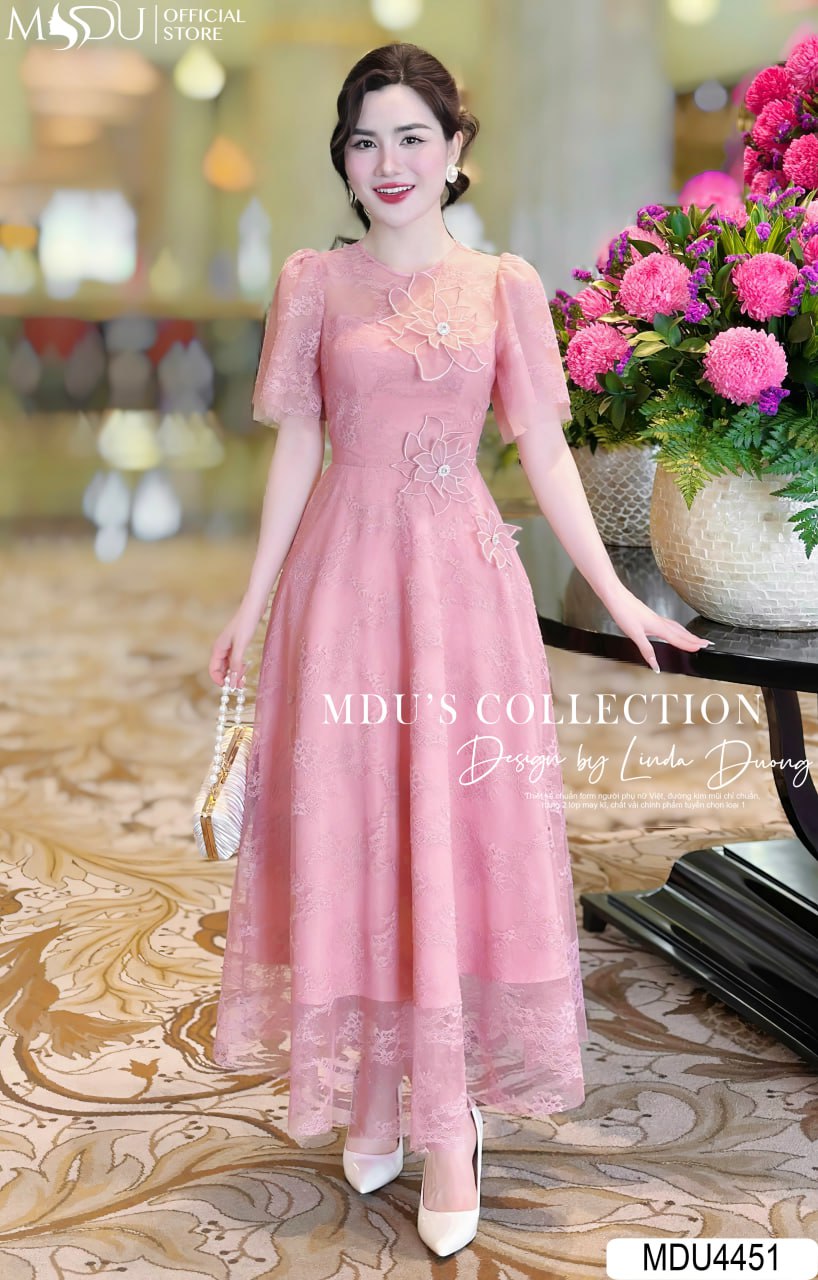 [🛒🇻🇳]Váy Thiết Kế MDU4451 – Màu Hồng Nhẹ Nhàng Phối Cùng Họa Tiệt Dệt Nổi Trên Váy – , SKU – – mdufashion.com 🇻🇳🛒Top1Shop🛒 🇻🇳Top1Vietnam🇻🇳 🛍🛒🇻🇳