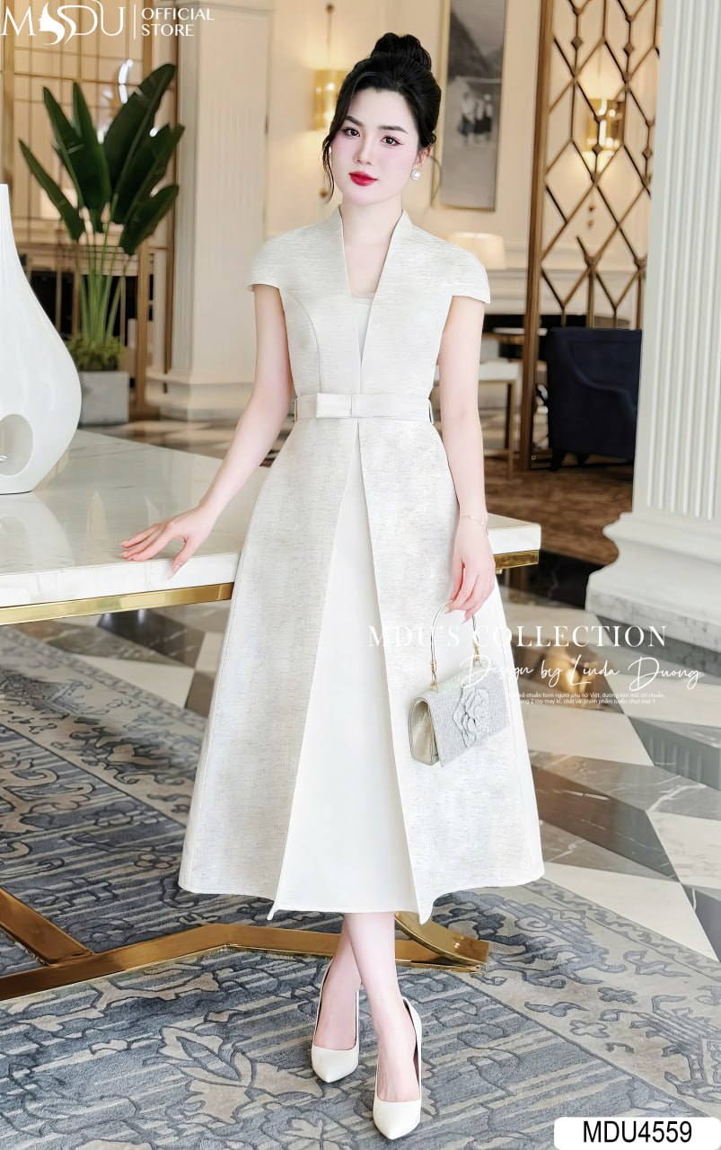 [🛒🇻🇳]Váy Thiết Kế MDU4559 Dáng Dài Xòe Nhẹ Cổ Chữ V Thanh Thoát – , SKU – MDU4559 – mdufashion.com 🇻🇳🛒Top1Shop🛒 🇻🇳Top1Vietnam🇻🇳 🛍🛒🇻🇳
