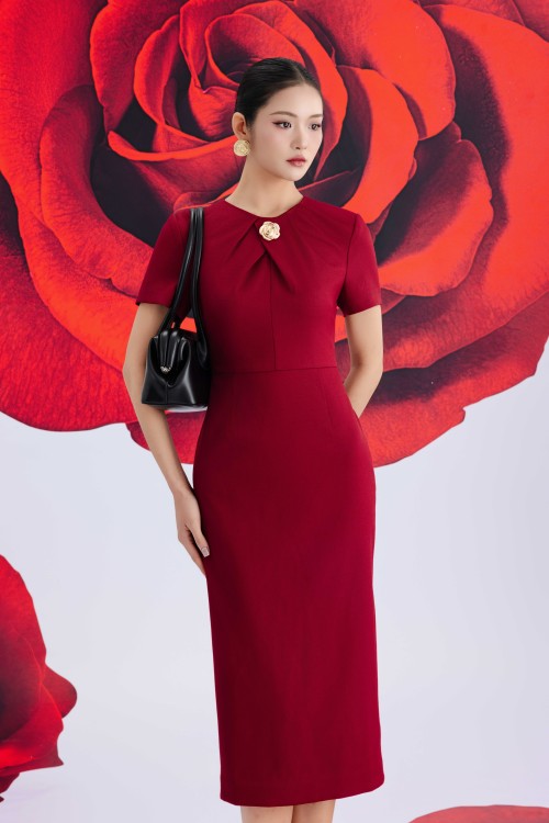 [🛒🇻🇳]Váy Đầm – Dark Red Raw Pencil Dress – , SKU – – sixdo.vn 🇻🇳🛒Top1Shop🛒 🇻🇳Top1Vietnam🇻🇳 🛍🛒🇻🇳