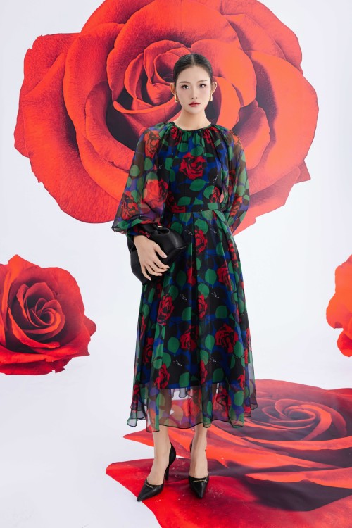 [🛒🇻🇳]Váy Đầm – Black Floral Voile Flared Dress – , SKU – – sixdo.vn 🇻🇳🛒Top1Shop🛒 🇻🇳Top1Vietnam🇻🇳 🛍🛒🇻🇳