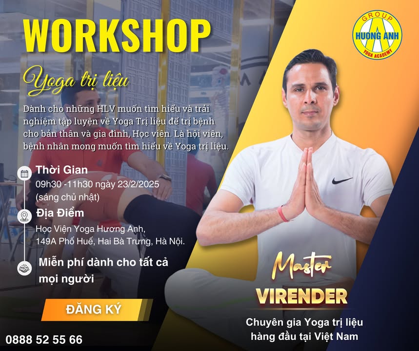 [🧘‍♀️🇻🇳] Hương Anh Fitness & Yoga 🧘‍♀️ Top1Fitness 💪 – 🎉 WORKSHOP MIỄN PHÍ | YOGA TRỊ LIỆU CÙNG MASTER VIRENDER – NHẬN QUÀ TẶNG ĐẦU X …