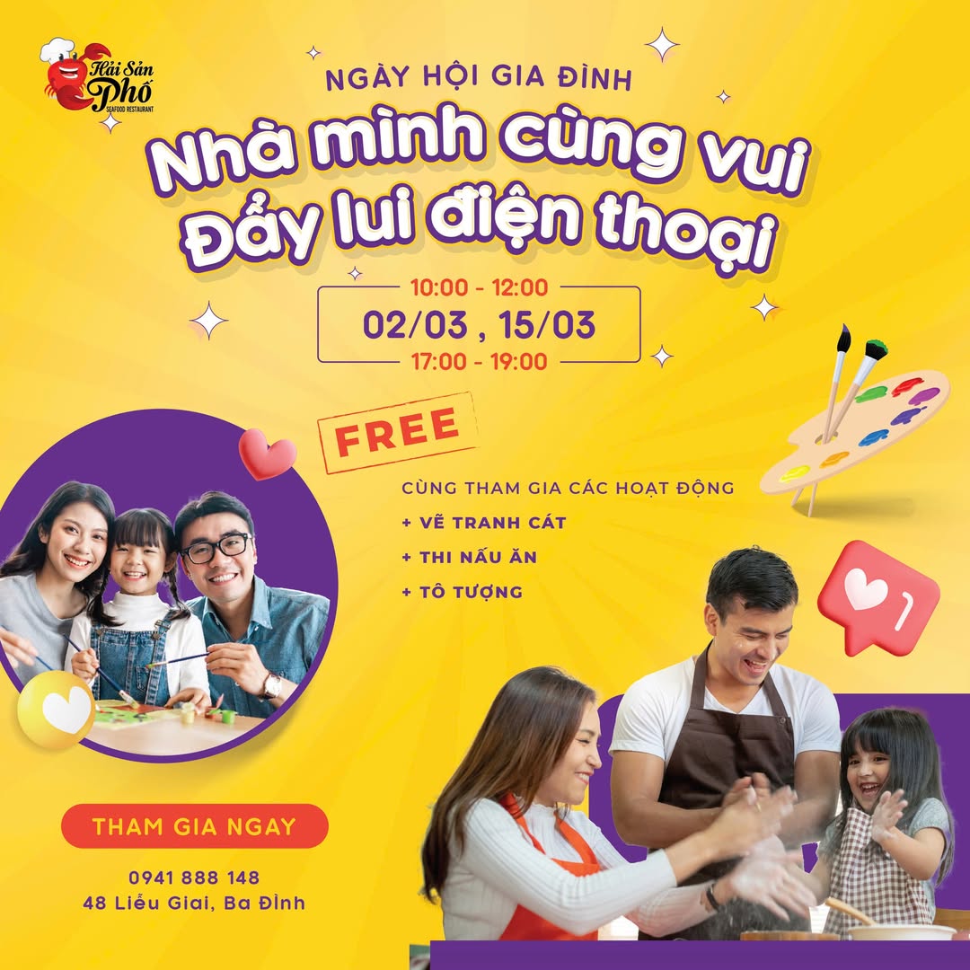 [🆕🇻🇳] Hải Sản Phố – 48 Liễu Giai 🍔 Top1Food 🍜  NHÀ MÌNH CÙNG VUI – ĐẨY LUI ĐIỆN THOẠI 
Ngày cuối tuần, cả nhà mình cùng đi đâu chơi? Đến ngay “Nhà mình cùng vui – Đẩy lui điện thoại” để tham gia những  , shares-1✔️ , likes-5❤️️ , date-2025-02-22 18:00:03🇻🇳🇻🇳🇻🇳📰🆕