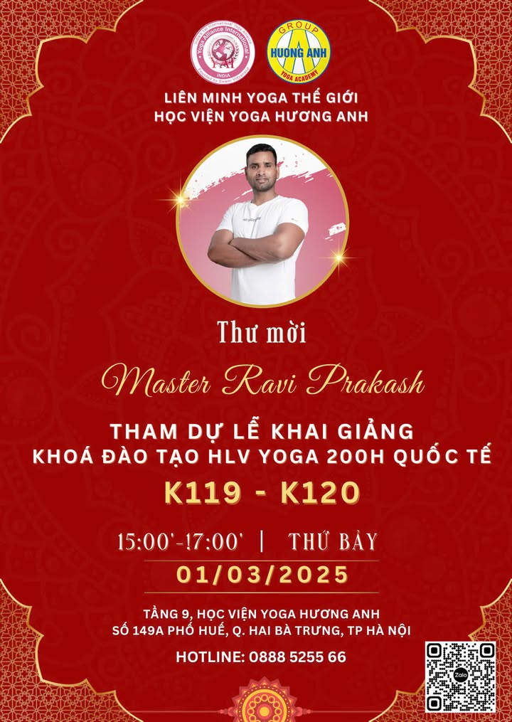 [🧘‍♀️🇻🇳] Hương Anh Fitness & Yoga 🧘‍♀️ Top1Fitness 💪 – 🔥 THƯ MỜI THAM DỰ LỄ KHAI GIẢNG KHÓA HLV YOGA 200H QUỐC TẾ – K119 & K120  …