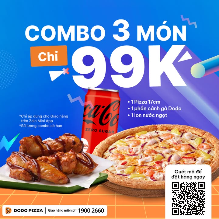 [🆕🇻🇳] Dodo Pizza Vietnam – Chuỗi nhà hàng Pizza tại TP.HCM 🍔 Top1Food  🍜 Đô Đô khao gấp fan guột ĐỒNG XOÀI!!!
3 MÓN NO NÊ GIÁ CHỈ 99K
FREESHIP – Đặt ngay:3 món gồm: 1 Pizza 17cm; 1 phần 4 miếng cánh gà Dodo; 1 lon nước ngọt, shares-1✔️ , likes-21❤️️ , date-2025-02-26 19:42:16🇻🇳🇻🇳🇻🇳📰🆕