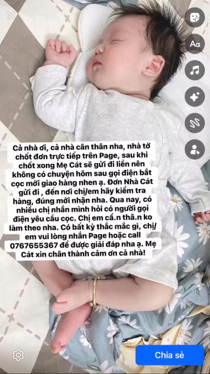 [🆕🇻🇳] Nhà Cát baby – chuyên sỉ lẻ quần áo sơ sinh thiết kế và tự may Nachi baby 🧑‍🧒❤️️👶⭐️ Cả nhà lưu ý giúp mình nha. Đơn lẻ sau khi chốt trực tiếp trên Page, Nhà Cát sẽ gửi đi liền không có việc hôm sau gọi điện thoại giao hàng yêu cầu cọc mới  , shares-0✔️ , likes-0❤️️ , date-2025-02-22 15:51:46🇻🇳🇻🇳🇻🇳📰🆕