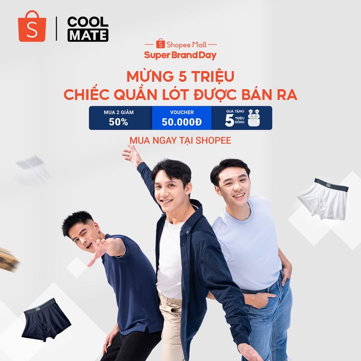 [🛍️🇻🇳] Shopee Việt Nam 🛍️ Top1Shop ❤️️ – Chúng ta đã cùng nhau làm nên kỳ tích! 5 triệu chiếc quần sịp đã được bán r …