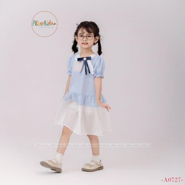 [🛒🇻🇳]Váy bé gái kẻ sọc xanh phối tùng váy trắng A0727 – AlberKids , SKU – A0727-90 – alberkids.vn 🇻🇳🛒Top1Shop🛒 🇻🇳Top1Vietnam🇻🇳 🛍🛒🇻🇳
