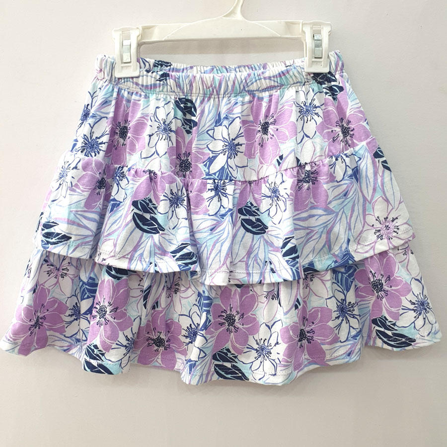 [🛒🇻🇳][35kg-40kg] Chân váy 2 tầng liền quần xinh lung linh vải thun cotton mịn đẹp màu trắng hoa tím – Thời trang trẻ em Bé Sành Điệu , SKU – VAY102-13 – besanhdieu.com 🇻🇳🛒Top1Shop🛒 🇻🇳Top1Vietnam🇻🇳 🛍🛒🇻🇳