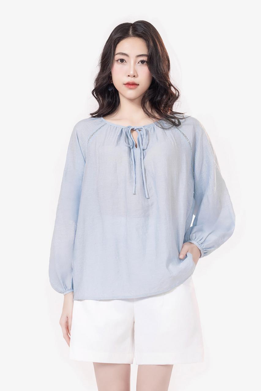 [🛒🇻🇳]Áo kiểu tay dài cổ phối nơ - K&K Fashion , SKU - ASM23-19 - kkfashion.vn 🇻🇳🛒Top1Shop🛒 🇻🇳Top1Vietnam🇻🇳 🛍🛒🇻🇳