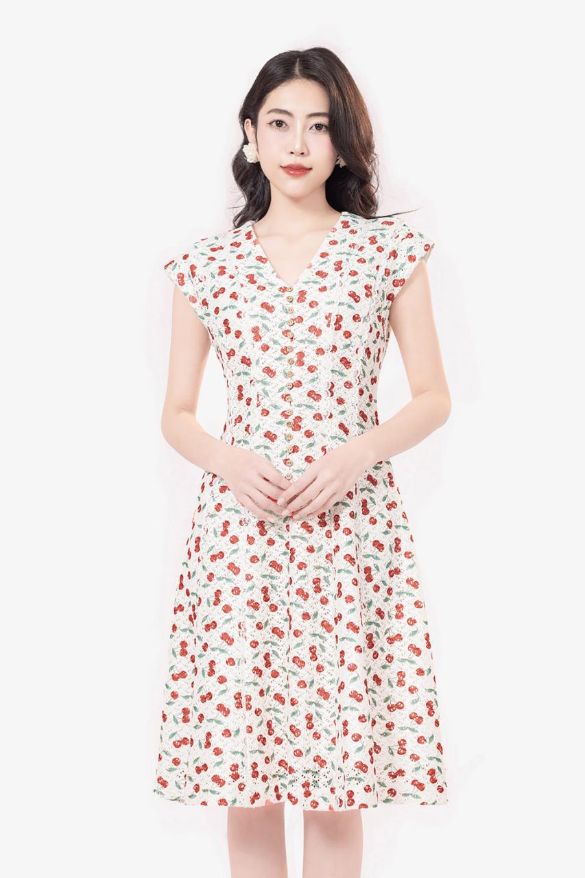 [🛒🇻🇳]Đầm trắng họa tiết dáng chữ A phối nút – K&K Fashion , SKU – HL30-27 – kkfashion.vn 🇻🇳🛒Top1Shop🛒 🇻🇳Top1Vietnam🇻🇳 🛍🛒🇻🇳
