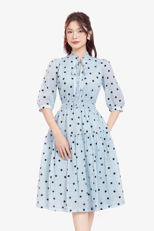 [🛒🇻🇳]Đầm xòe chấm bi eo bo chun màu xanh – K&K Fashion , SKU – KK174-30 – kkfashion.vn 🇻🇳🛒Top1Shop🛒 🇻🇳Top1Vietnam🇻🇳 🛍🛒🇻🇳