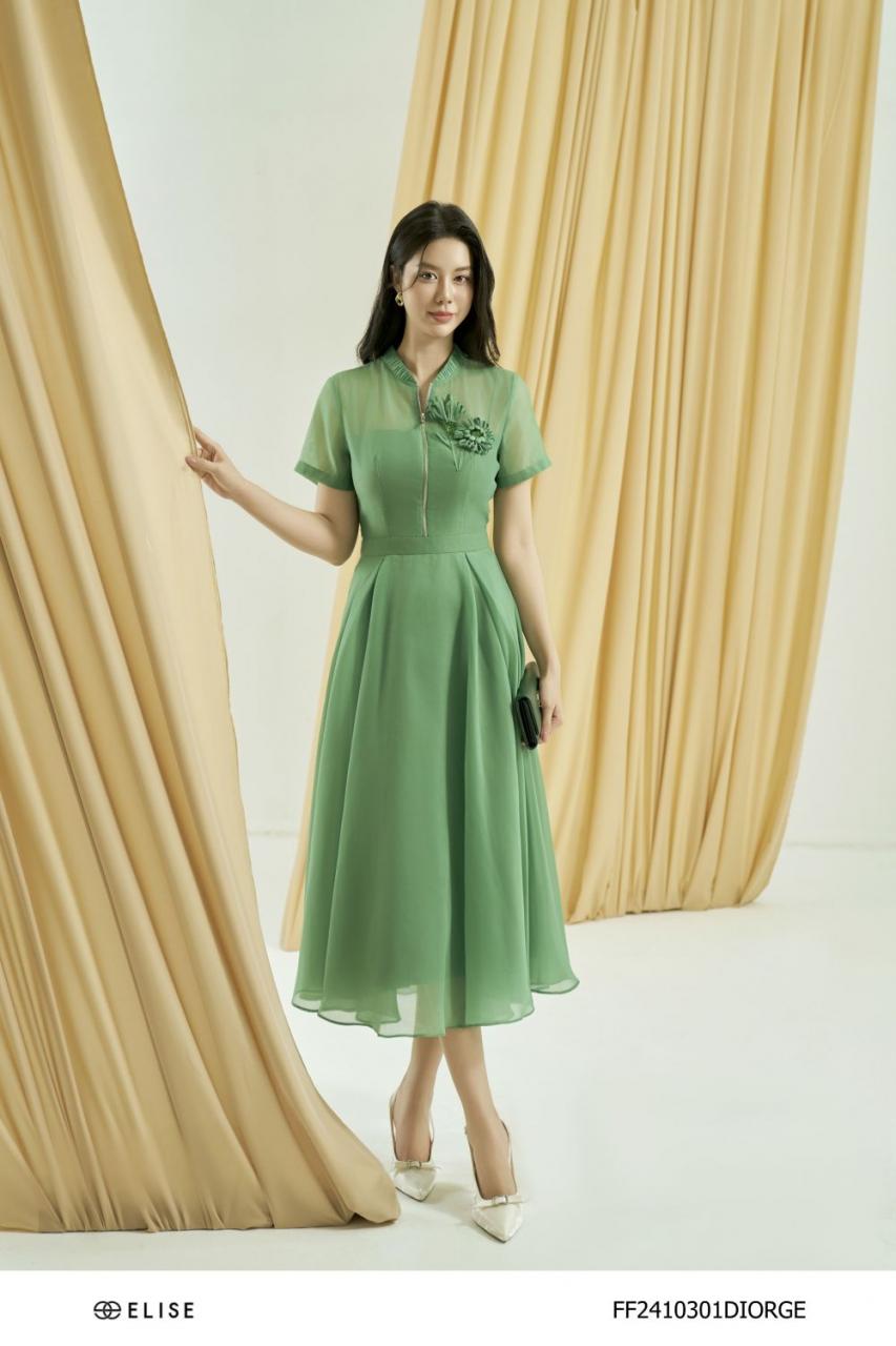 [🛒🇻🇳]ĐẦM TƠ XANH LÁ HOA CƯỜM NGỰC – , SKU – FF2410301DIORGE – elise.vn 🇻🇳🛒Top1Shop🛒 🇻🇳Top1Vietnam🇻🇳 🛍🛒🇻🇳