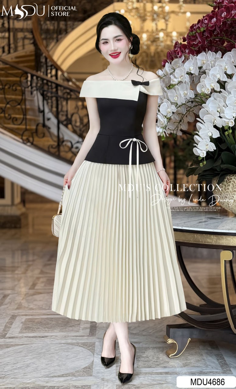 [🛒🇻🇳]Váy Thiết Kế MDU4686 Váy Xếp Ly Nhẹ Cổ Trễ Vai Đính Nơ – , SKU – MDU4655 – mdufashion.com 🇻🇳🛒Top1Shop🛒 🇻🇳Top1Vietnam🇻🇳 🛍🛒🇻🇳