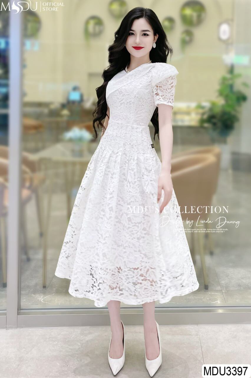 [🛒🇻🇳]Váy Thiết Kế MDU3397 – Màu Trắng Tinh Khôi Phối Ren Tinh Tế Cổ Tròn Cổ Điển – , SKU – – mdufashion.com 🇻🇳🛒Top1Shop🛒 🇻🇳Top1Vietnam🇻🇳 🛍🛒🇻🇳