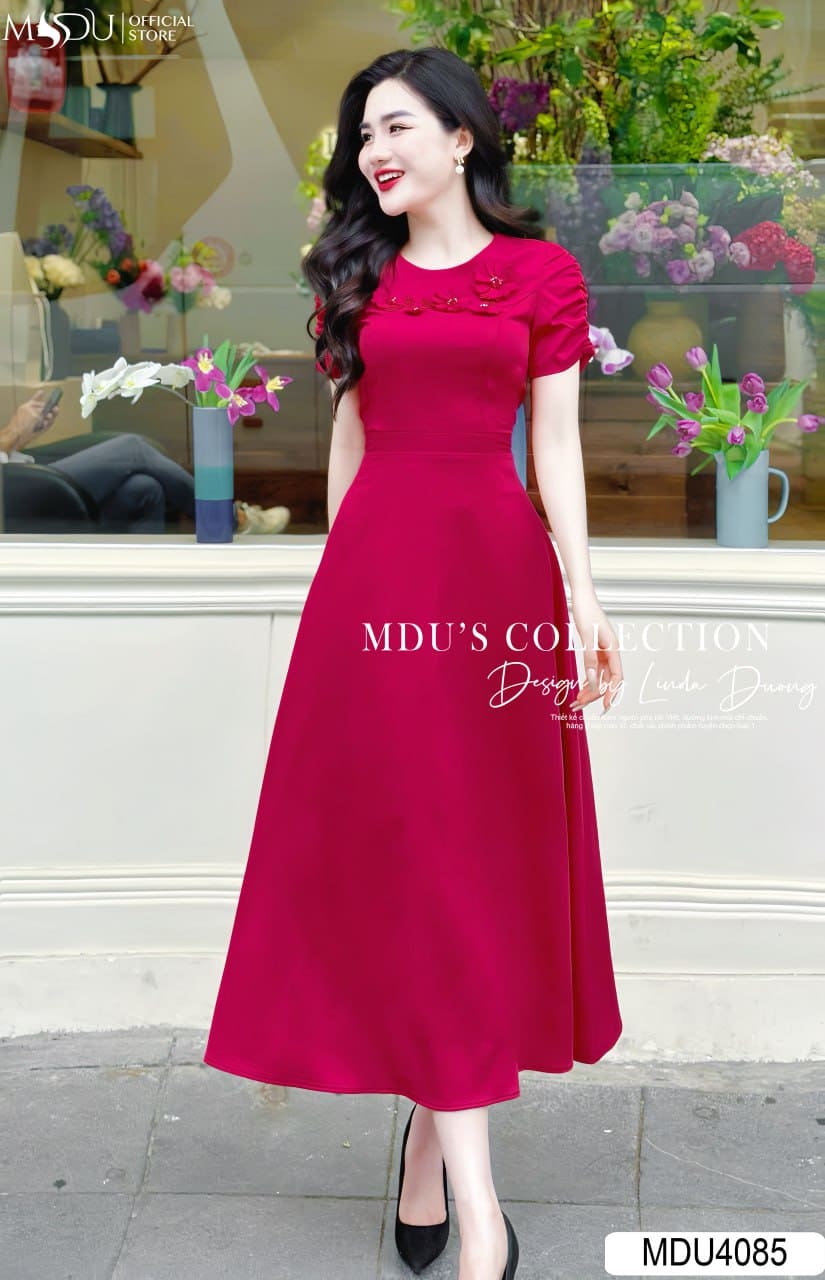 [🛒🇻🇳]Váy Thiết Kế MDU4085 Đính Hoa Ngắn Tay - , SKU - - mdufashion.com 🇻🇳🛒Top1Shop🛒 🇻🇳Top1Vietnam🇻🇳 🛍🛒🇻🇳